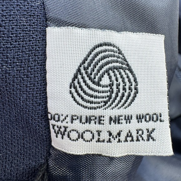 VINTAGE LRL Ralph Lauren Skirt Womens 14 Blue 100% Wool Career Made In USA USA - Picture 3 of 9